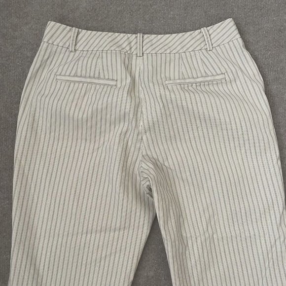 Loft Pants Womens 4 Ann Crop Striped Beige Black White Straight Leg Summer Capri - Picture 10 of 11